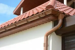 Brown Vinyl Gutters in Eagle, ID Nampa Roofing